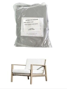 RH Restoration Hardware Mesa Lounge Chair Cover Grey Slipcover NEW 1146163